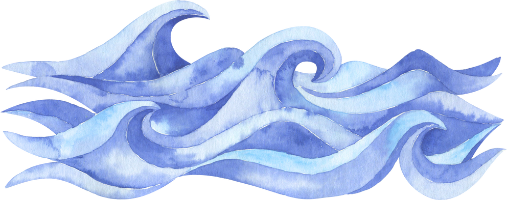 watercolor waves